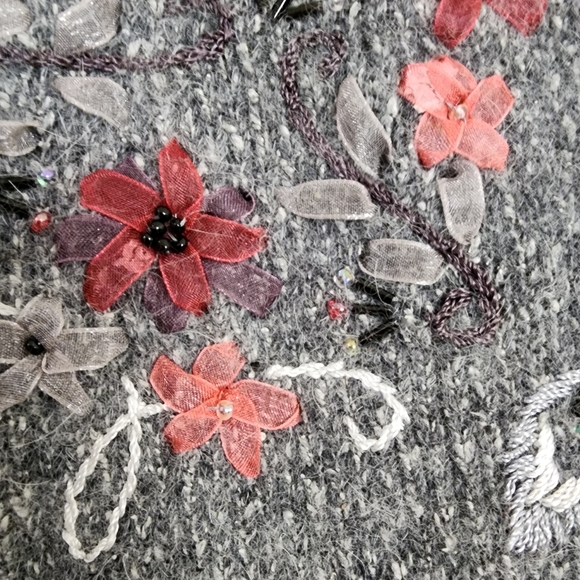 Christopher & Banks Embellished Fairycore Silk Angora Button Down Cardigan Large - Picture 8 of 12